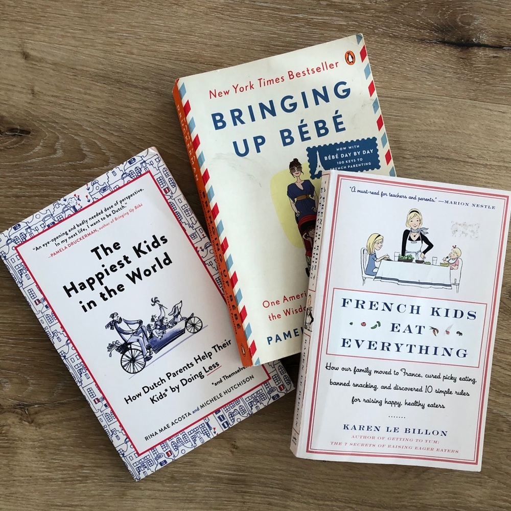 Set of three European style parenting books